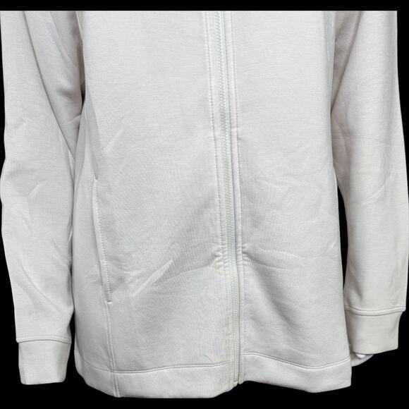 Cuddl Duds Smooth Knit Jersey Full Zip Jacket Pumice Stone Medium NWOT Mock Neck - Picture 3 of 14